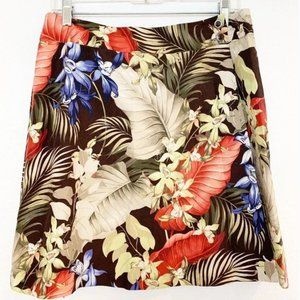 Tommy Bahama Floral Wrap Skirt Silk 10